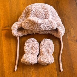 Cozy Pink Fleece Hat and Mittens Set